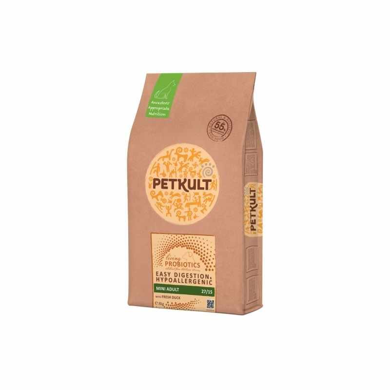 Petkult Dog Probiotics Adult Mini Formula Duck & Rice, 8 kg