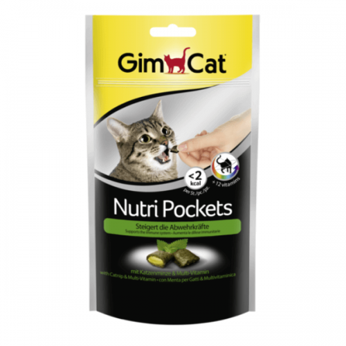 Recompense pisici, Gimpet Nutri Pockets cu Iarba Pisicii si Multivitamine, 60 g