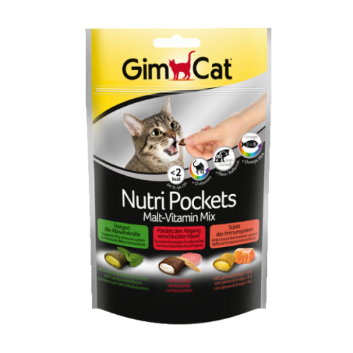 Recompense pisici, Gimpet Nutri Pockets cu Malt si Vitamine, 150 g