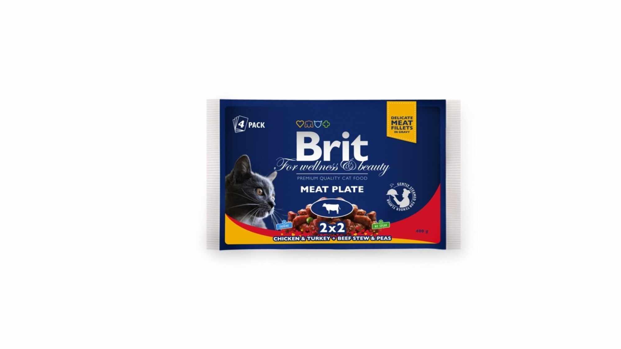 Brit Premium Cat Multipack Felii de Carne 4 Plicuri x 100 Gr