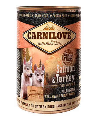 Carnilove Wild Meat Conserva cu Somon si Curcan for Puppies 400 gr
