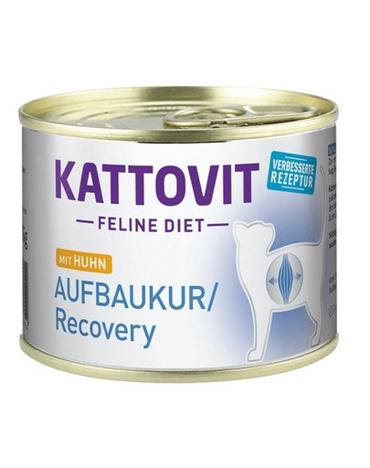 KATTOVIT Feline Diet Recovery Chicken hrana umeda dietetica pentru pisici in convalescenta, cu pui 12 x 185 g
