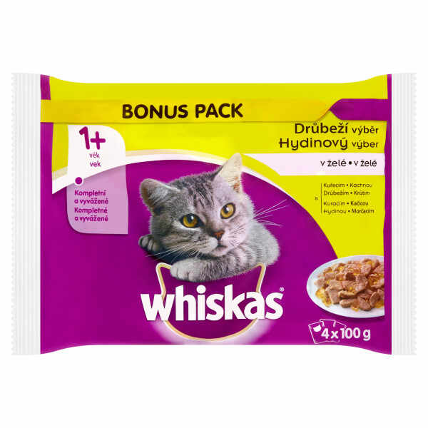 Whiskas Multipack Adult Selectii Pasare in Aspic 4x100 G