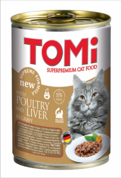 Conserva hrana umeda Tomi pisica cu Pui, 400 g