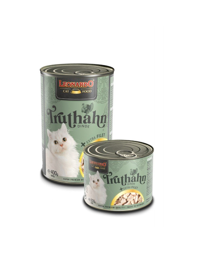 LEONARDO Hrana umeda pisici, cu extra file de curcan 200 g