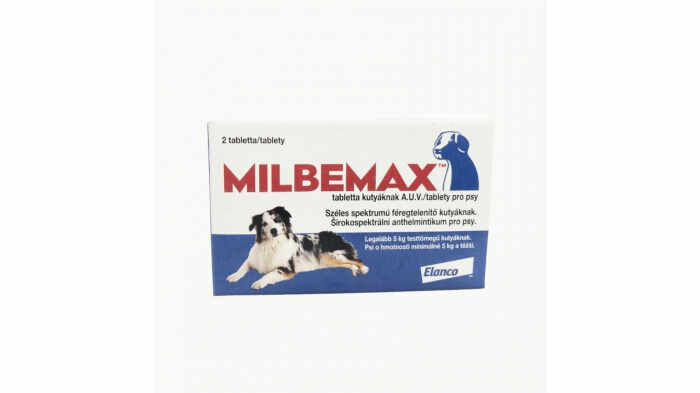 Milbemax Dog 12.5 125 mg (5 - 25 kg), 2 tablete