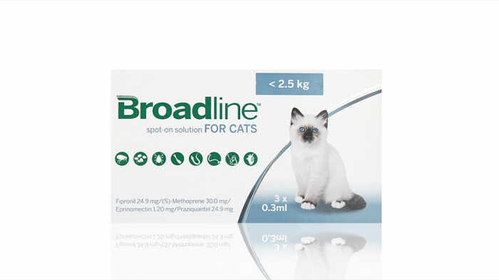 Broadline Cat S, 2.5 kg, 3 pipete