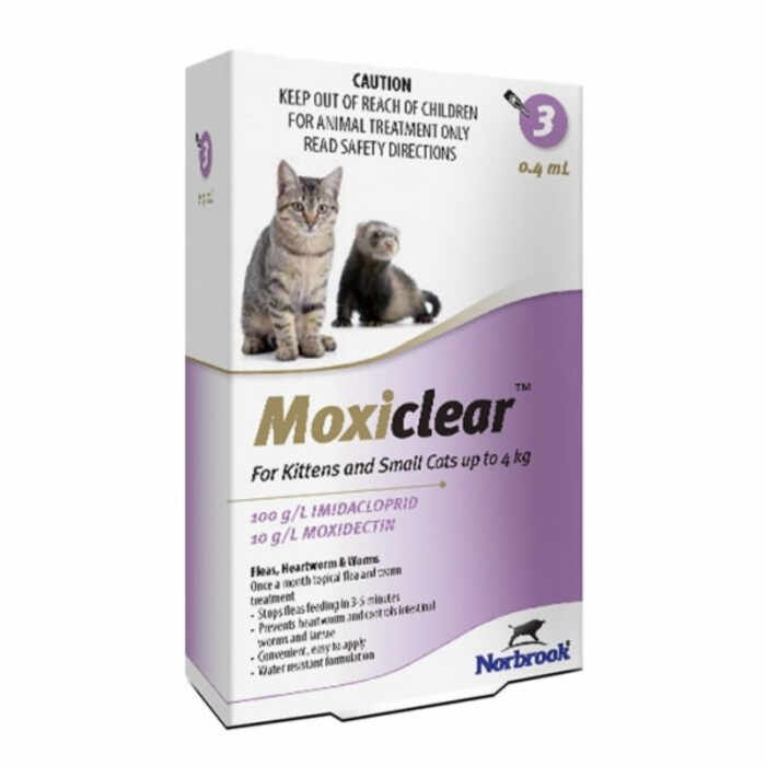 Moxiclear pipete antiparazitare pentru pisici sub 4 kg - 3 pipete