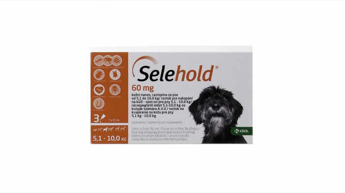 Selehold pentru caini 60 mg ml (5 - 10 kg), 3 x 0.5 ml