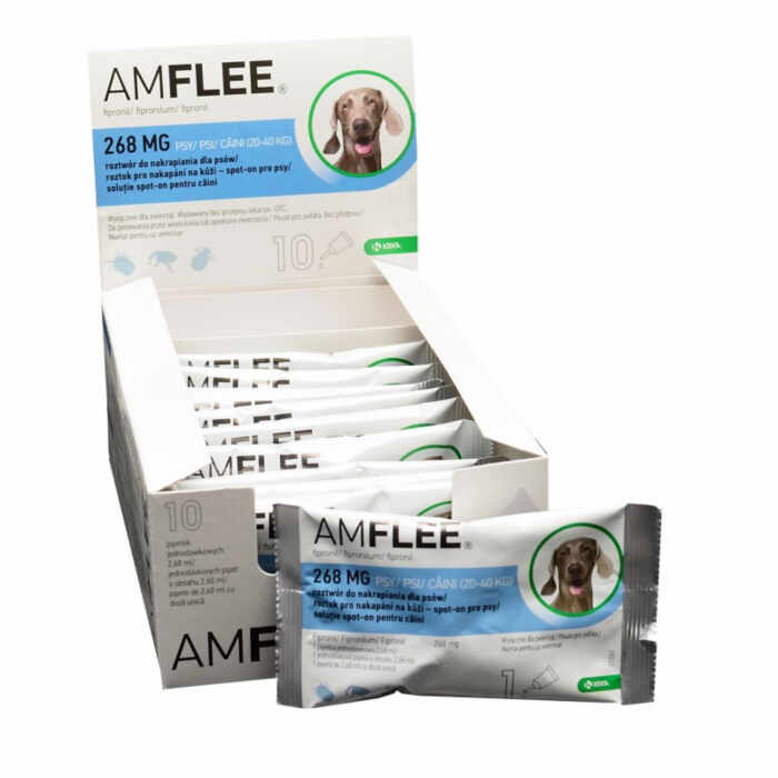AMFLEE 268 mg solutie spot-on pentru caini 20-40 kg - 1 pipeta