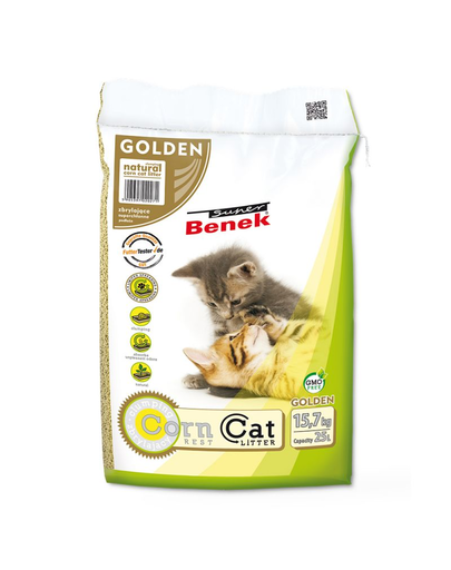 BENEK Super Corn Cat Golden porumb grit Natural 35 l