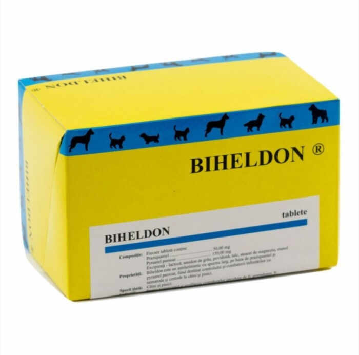 Biheldon Antiparazitar Intern pentru caini si pisici - 1 comprimate