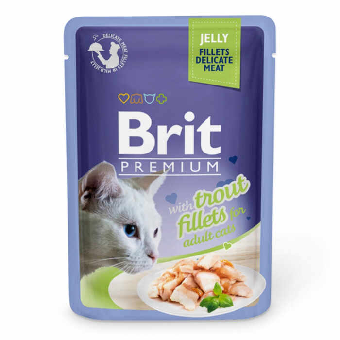 Brit Cat Delicate cu Pastrav in Jelly 85 g
