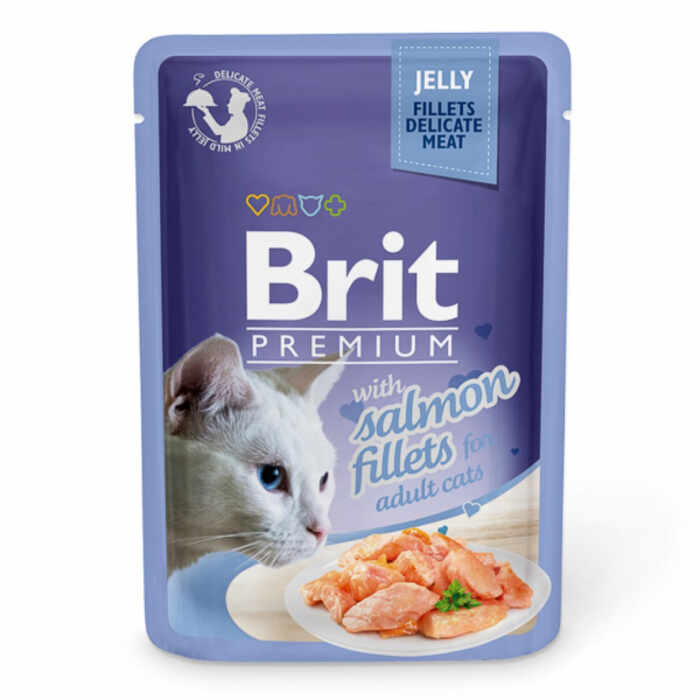 Brit Cat Delicate cu somon in Jelly 85 g