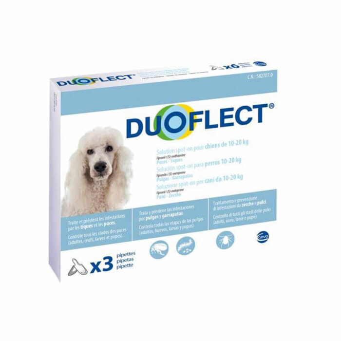 DUOFLECT, solutie antiparazitara spot-on pentru caini 10-20 kg - 3 pipete