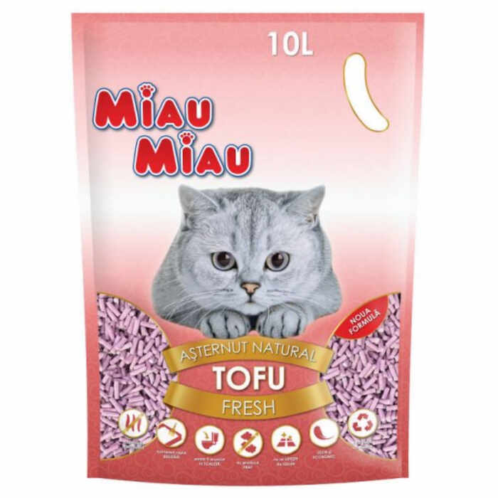Nisip Pisici Tofu Fresh, Miau Miau 10 L