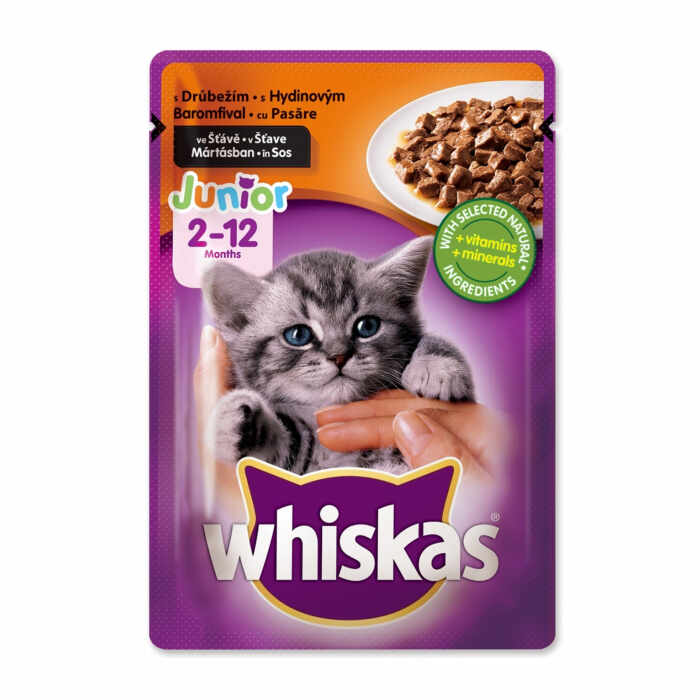 Whiskas hrana umeda pentru pisici junioare cu carne de pasare in sos 1x100 g