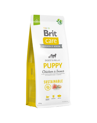 BRIT Care Sustainable Puppy Hrana catei, cu pui si insecte 12 kg