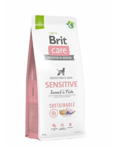 BRIT Care Sustainable Sensitive Insect & Fish Hrana caini adulti cu piele sensibila, cu peste si insecte 12kg