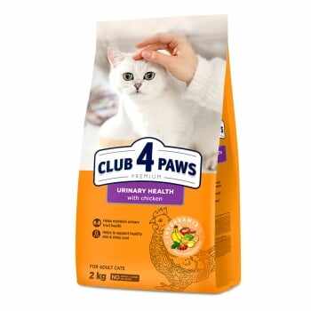 CLUB 4 PAWS Urinary, Găină, hrană uscată pisici, sistem urinar, 2kg