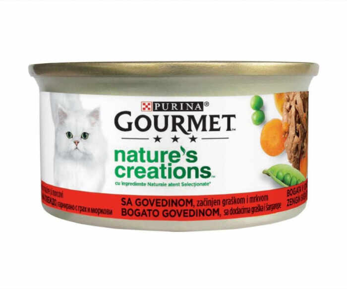 Gourmet Nature s Creations, Bogat in vita cu mazare si morcovi, 85 g
