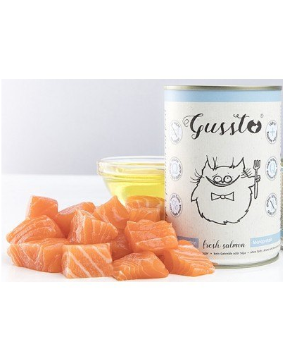 GUSSTO Cat Fresh Salmon hrana umeda pisici, somon 12x400 g