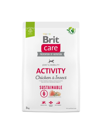 BRIT Care Dog Sustainable Activity Chicken & Insect hrana caini adulti activi 3 kg pui si insecte