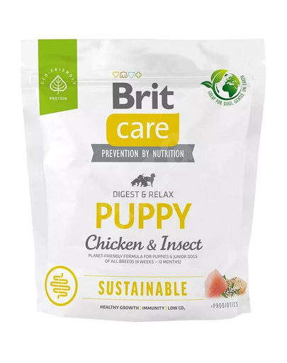 BRIT Care Sustainable Puppy 1 kg Hrana pentru catei, cu pui si insecte