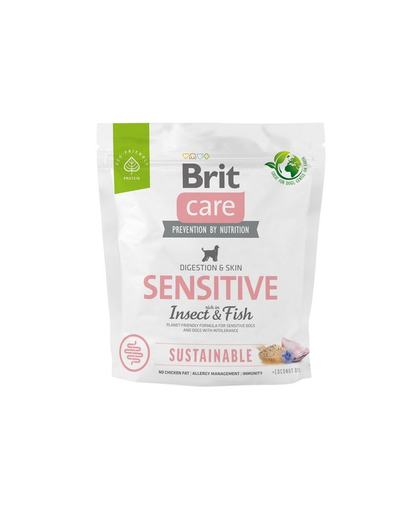 BRIT Care Sustainable Sensitive Insect & Fish hrana cu peste si insecte pentru caini adulti 1 kg