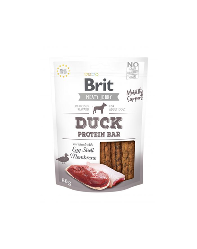 BRIT Jerky Snack Duck Protein bar batoane proteice pentru caini 80g cu rata