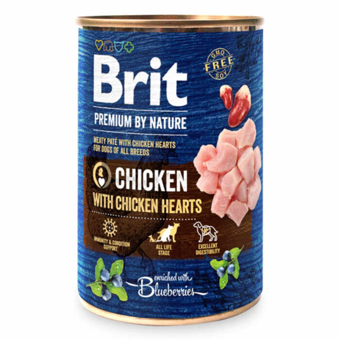 Brit Premium by Nature Chicken with Hearts 400 g conserva