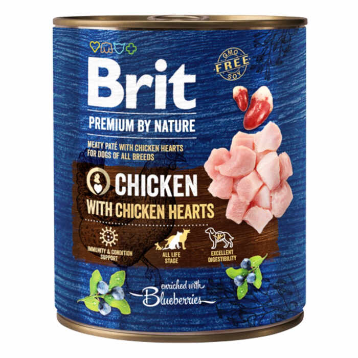 Brit Premium by Nature Chicken with Hearts 800 g conserva