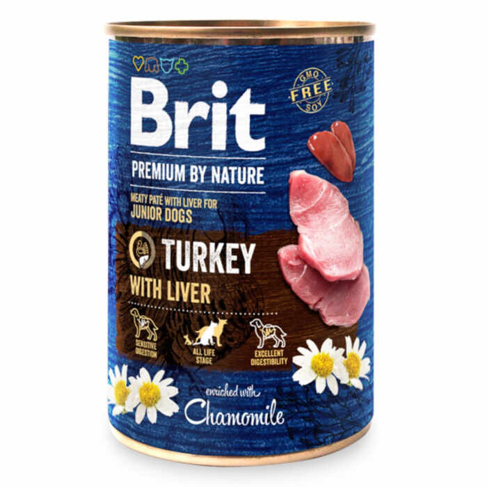 Brit Premium by Nature Junior Turkey with Liver 400 g conserva