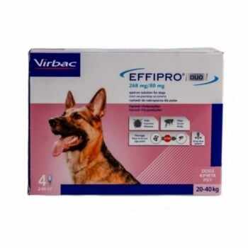 EFFIPRO Duo SD, deparazitare externă câini, pipetă repelentă, M-L(20 - 40kg), 4buc