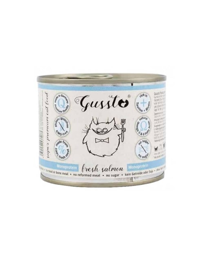 GUSSTO Cat Fresh Salmon pachet hrana cu somon, pisici 6x200 g