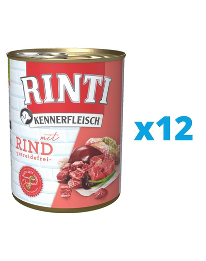 RINTI Kennerfleisch Beef conserva cu vita pentru caini 12 x 800 g
