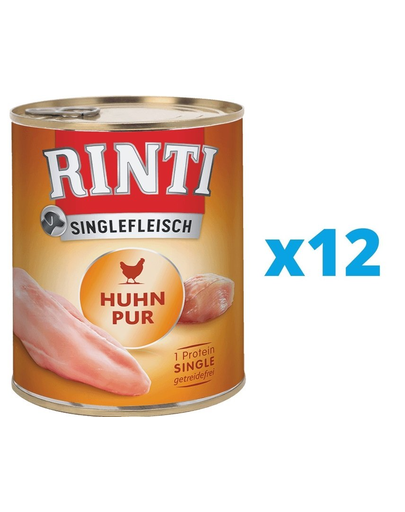 RINTI Singlefleisch Chicken Pure 12 x 400 g hrana monoproteica cu pui