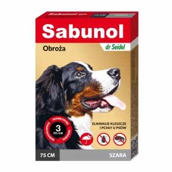 SABUNOL GPI, deparazitare externă câini, zgardă, L-XL(25 - 50kg), 75 cm, gri, 3 luni x 1buc