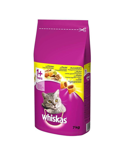 WHISKAS Adult Hrana uscata pisici, cu pui 7 kg