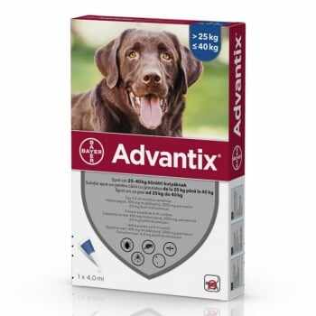ADVANTIX 400, deparazitare externă câini, pipetă repelentă, L(25 - 40kg), 1buc