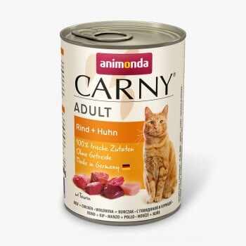 CARNY, Vită și Pui, conservă hrană umedă fără cereale pisici, (în aspic), 400g