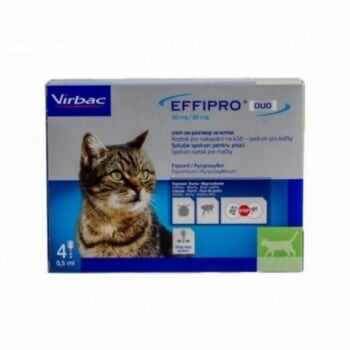 EFFIPRO Duo CT, deparazitare externă pisici, pipetă repelentă(1 - 6kg), 4buc