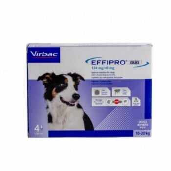 EFFIPRO Duo SD, deparazitare externă câini, pipetă repelentă, M(10 - 20kg), 4buc