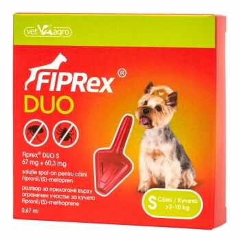 FIPREX Duo, deparazitare externă câini, pipetă repelentă, S(2 - 10kg), 1buc