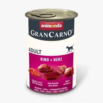 GRANCARNO, XS-M, Vită și Inimă, conservă hrană umedă fără cereale câini, (în aspic), 400g