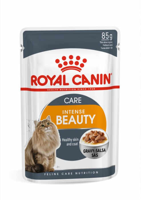 Royal Canin Intense Beauty Care Adult hrana umeda pisica, piele si blana sanatoase (in sos), 12 x 85 g