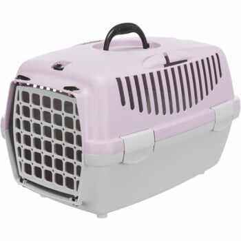 TRIXIE Capri 1, cușcă transport câini și pisici, XS-S(max. 6kg), plastic, deschidere frontală, gri și mov, 32 x 31 x 48 cm