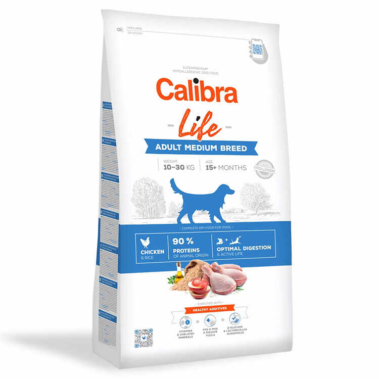 Hrana Uscata Caini CALIBRA Life Adult Medium Breed Chicken 12kg