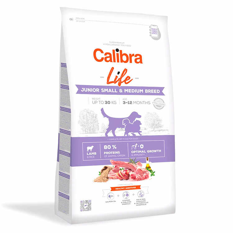 Hrana Uscata Caini CALIBRA Life Junior Small-Medium Breed Lamb 12kg