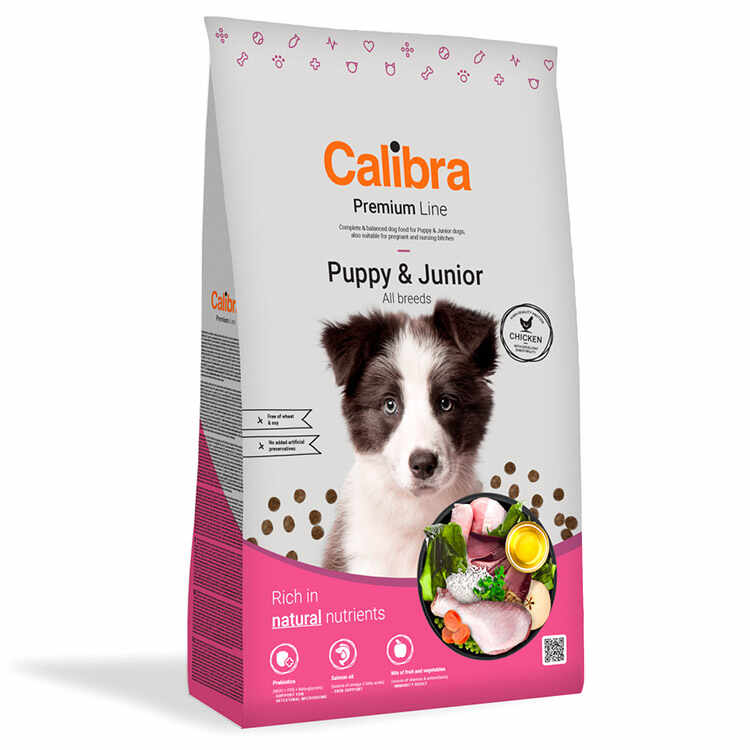 Hrana Uscata Caini CALIBRA Premium Puppy and Junior 12kg